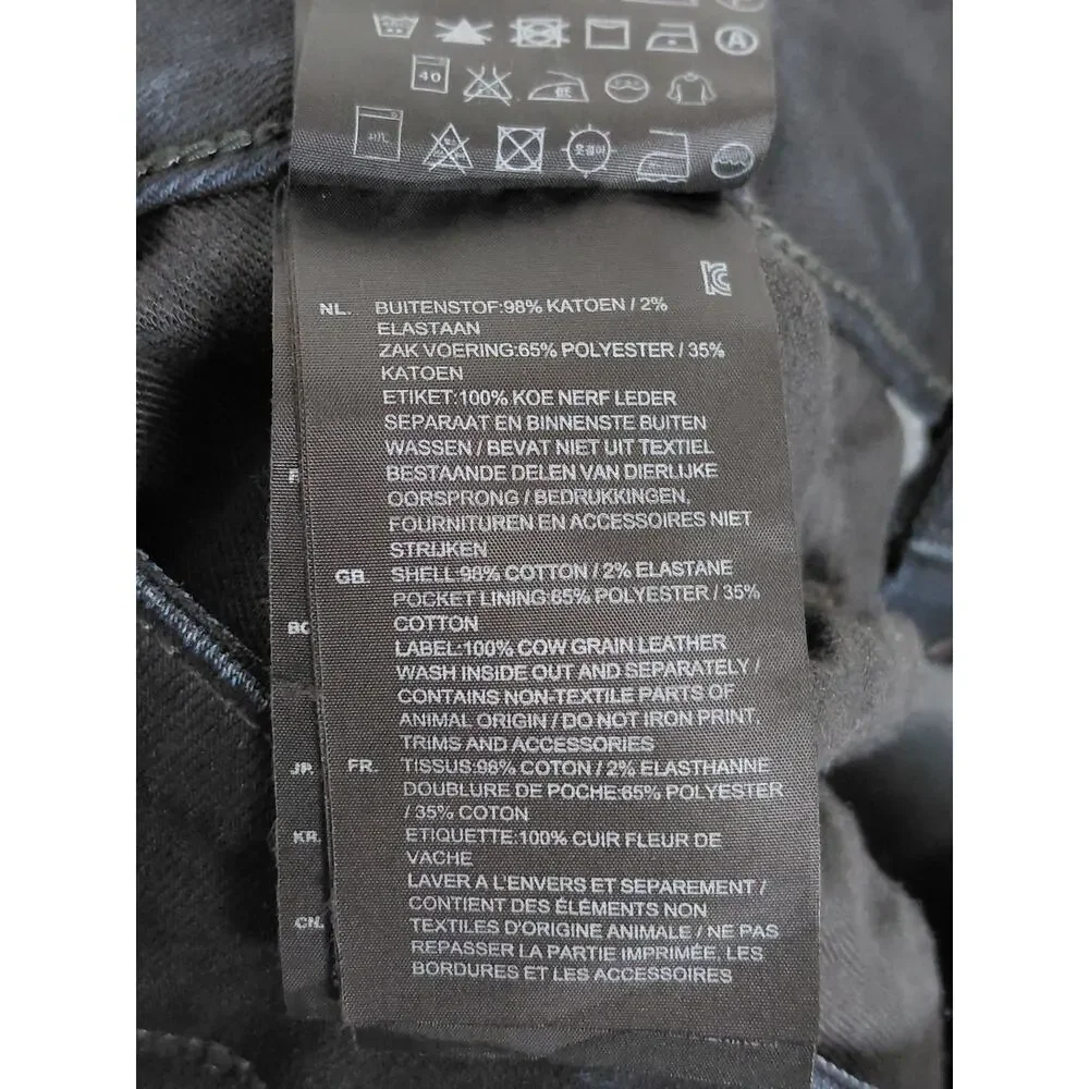 G-Star 3301 Straight Raw Coated Black Denim Jeans Men Size 36